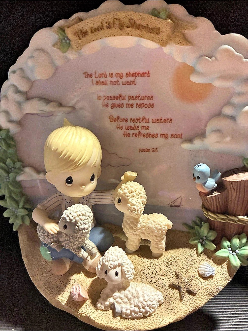 Precious Moments The Lord Is My Shepherd Figurine Plaque A4484